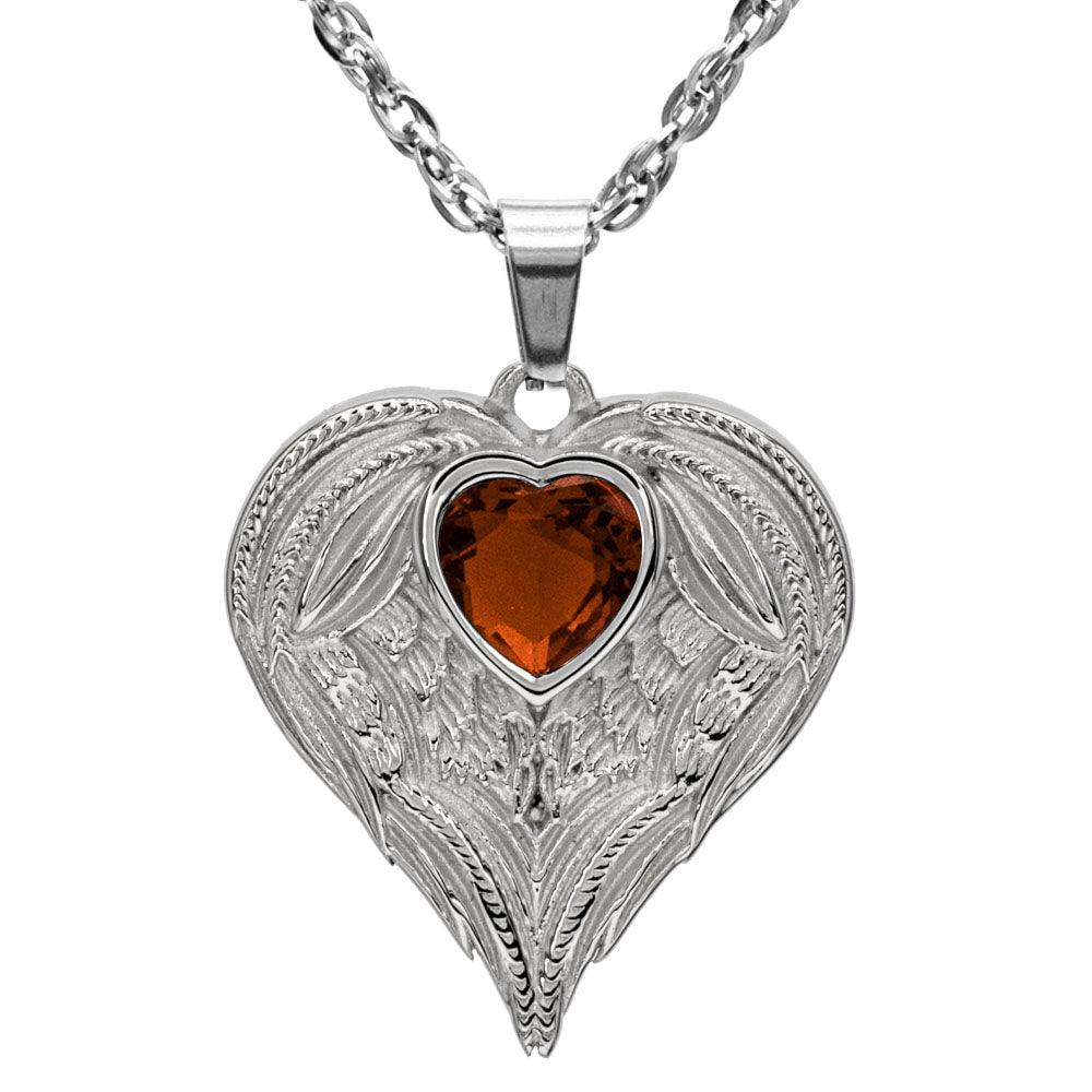 Always In My Heart Stainless Steel Birthstone Necklace - Guardian Angel Collection