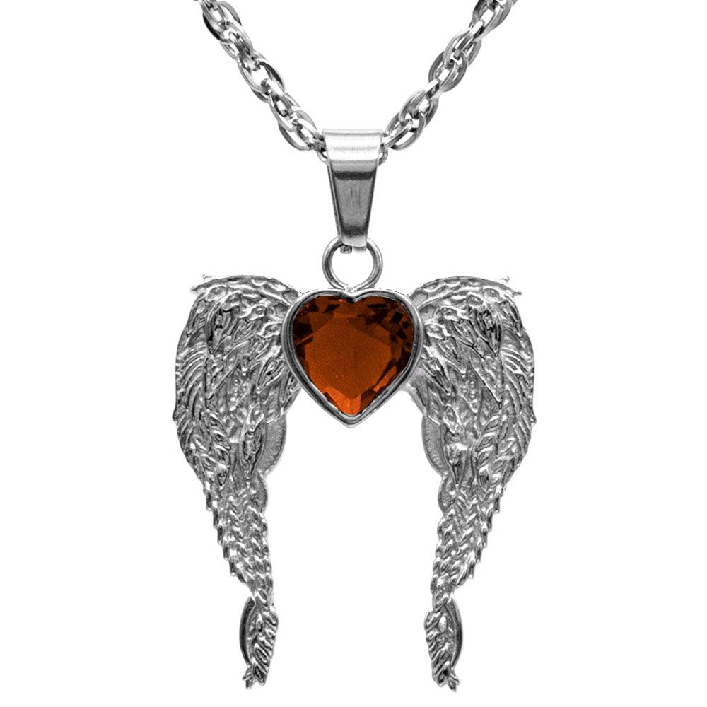 A Big Piece Of My Heart Lives In Heaven Stainless Steel Necklace - Guardian Angel Collection