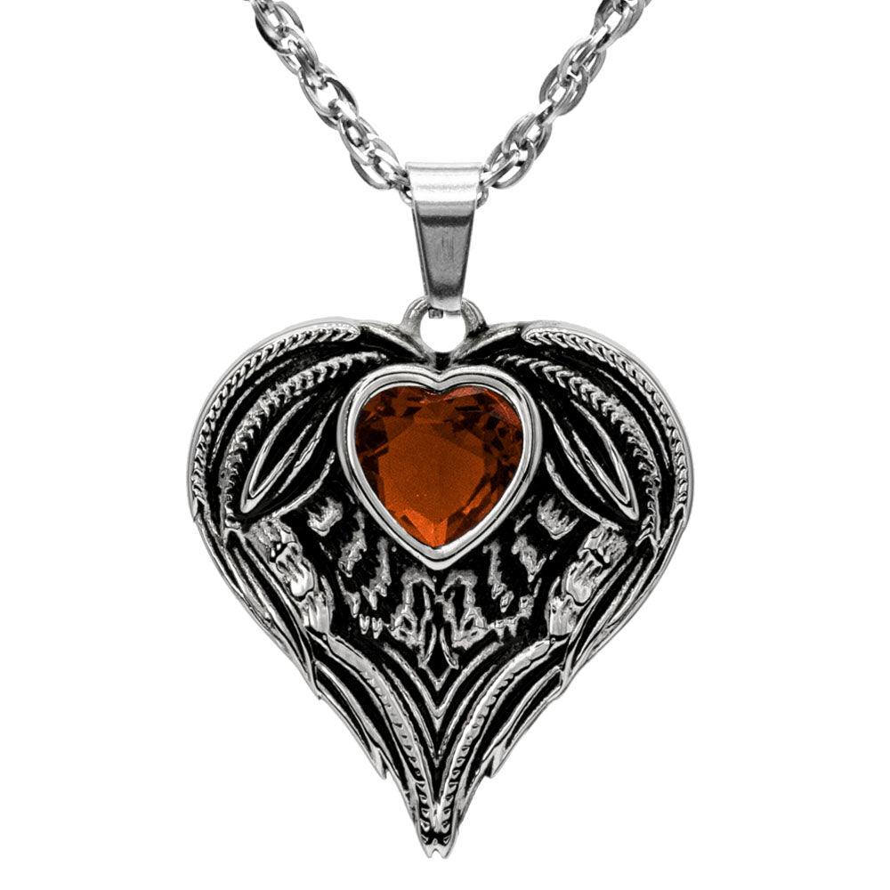 Always In My Heart Stainless Steel Birthstone Necklace - Guardian Angel Collection