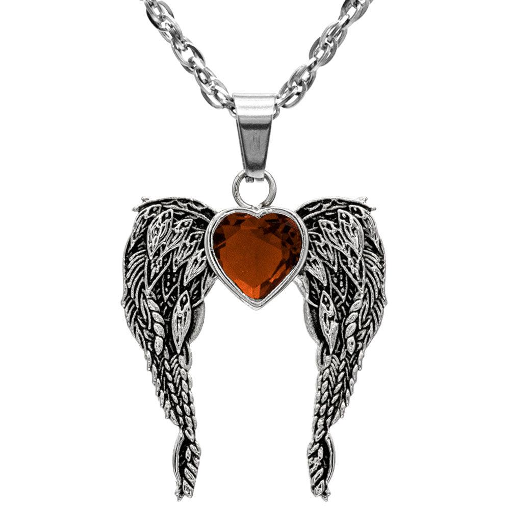 A Big Piece Of My Heart Lives In Heaven Stainless Steel Necklace - Guardian Angel Collection