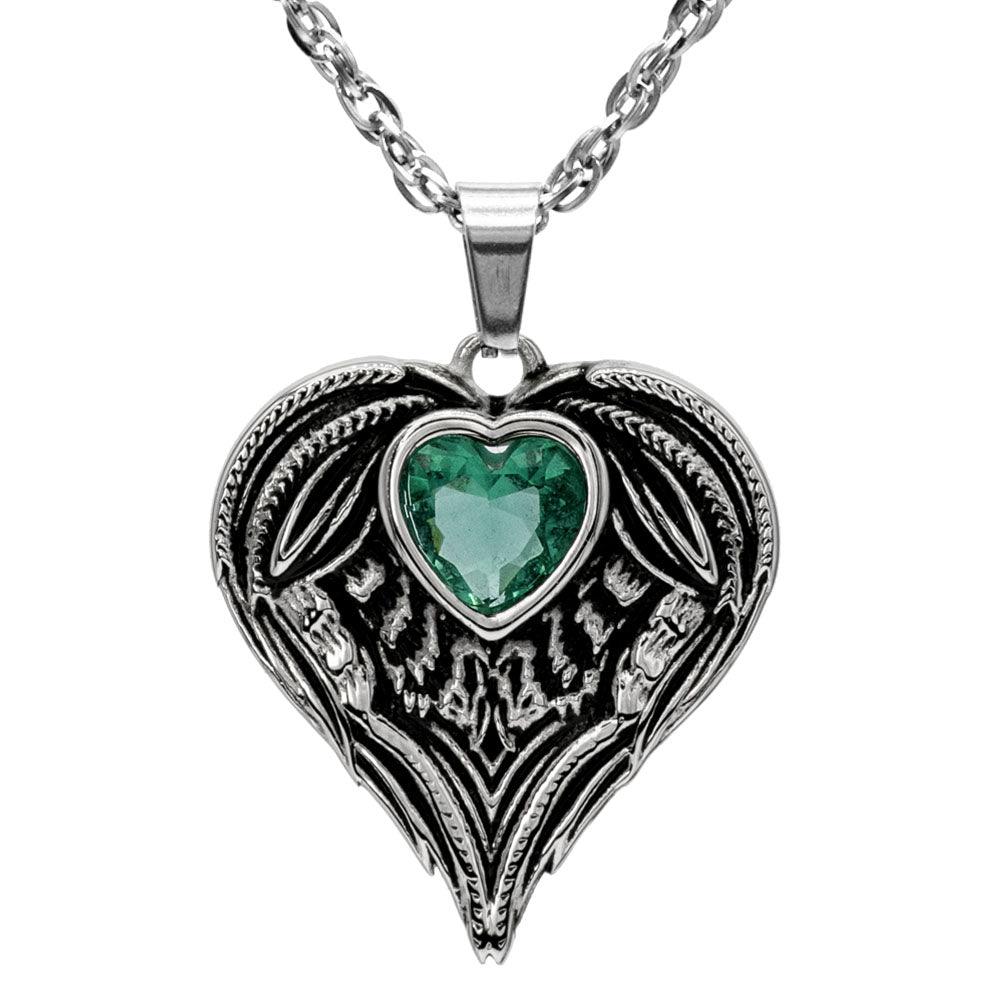 Always In My Heart Stainless Steel Birthstone Necklace - Guardian Angel Collection