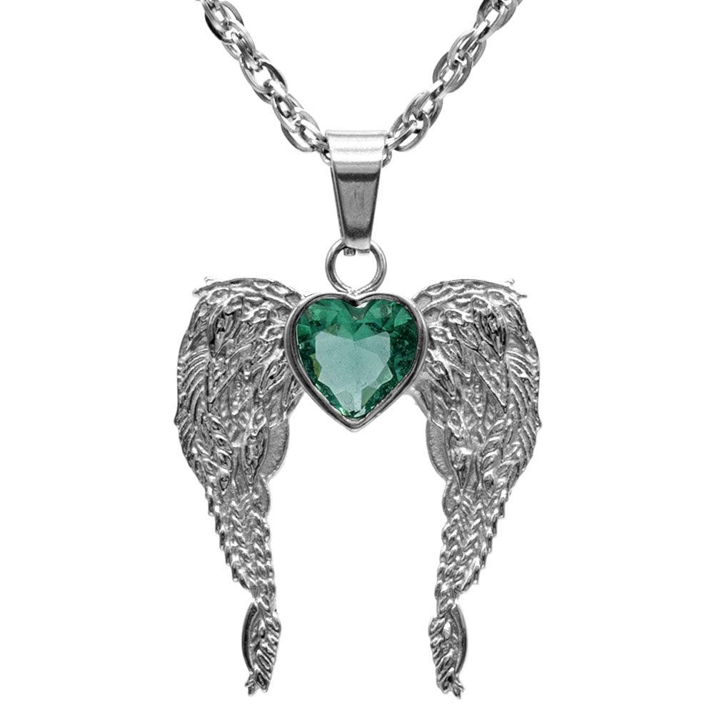 A Big Piece Of My Heart Lives In Heaven Stainless Steel Necklace - Guardian Angel Collection