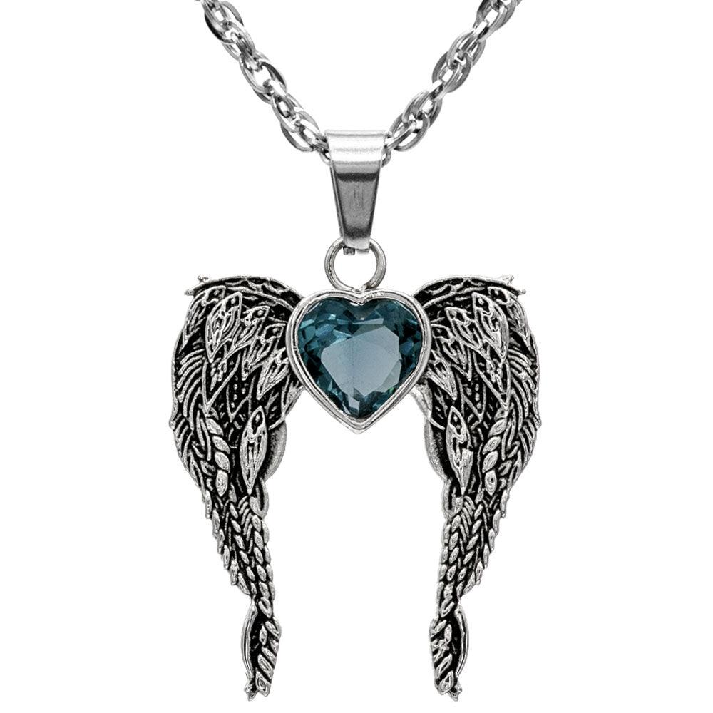A Big Piece Of My Heart Lives In Heaven Stainless Steel Necklace - Guardian Angel Collection
