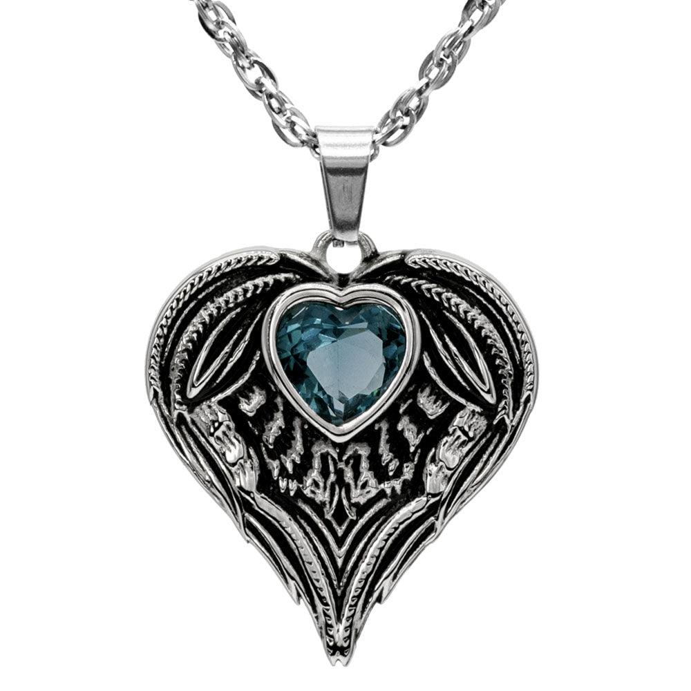 Always In My Heart Stainless Steel Birthstone Necklace - Guardian Angel Collection