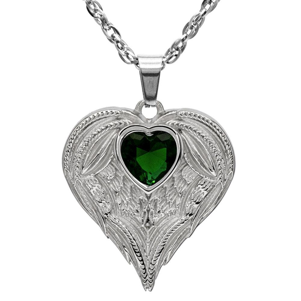 Always In My Heart Stainless Steel Birthstone Necklace - Guardian Angel Collection