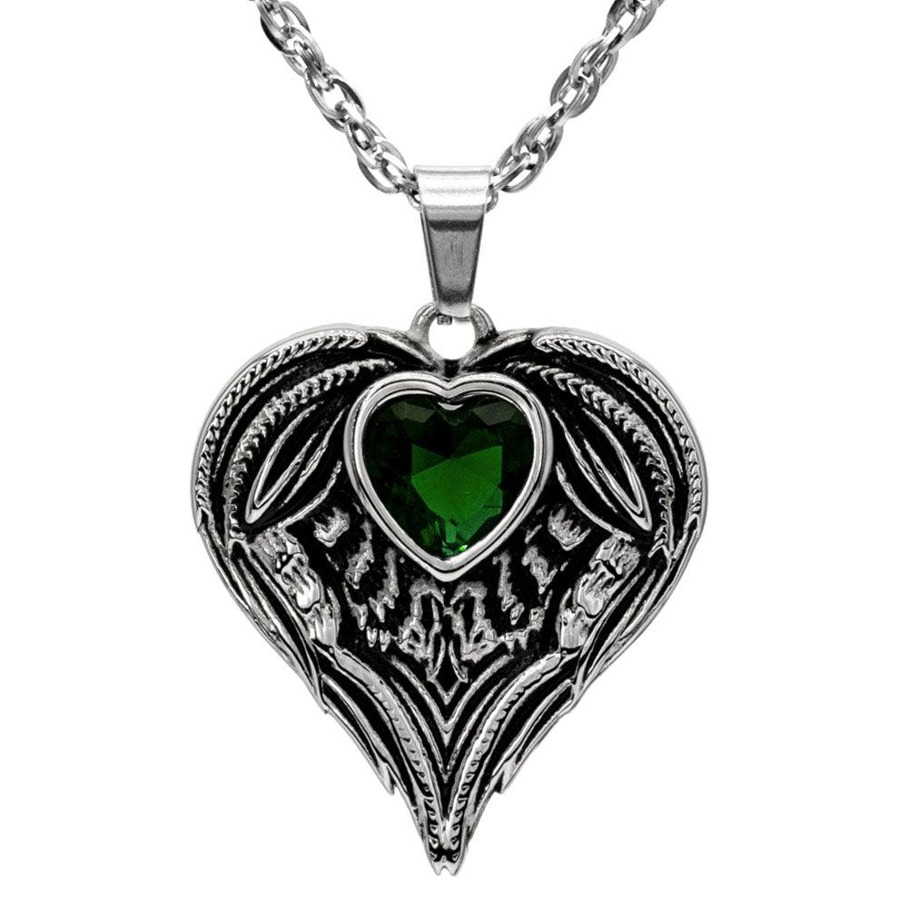 Always In My Heart Stainless Steel Birthstone Necklace - Guardian Angel Collection