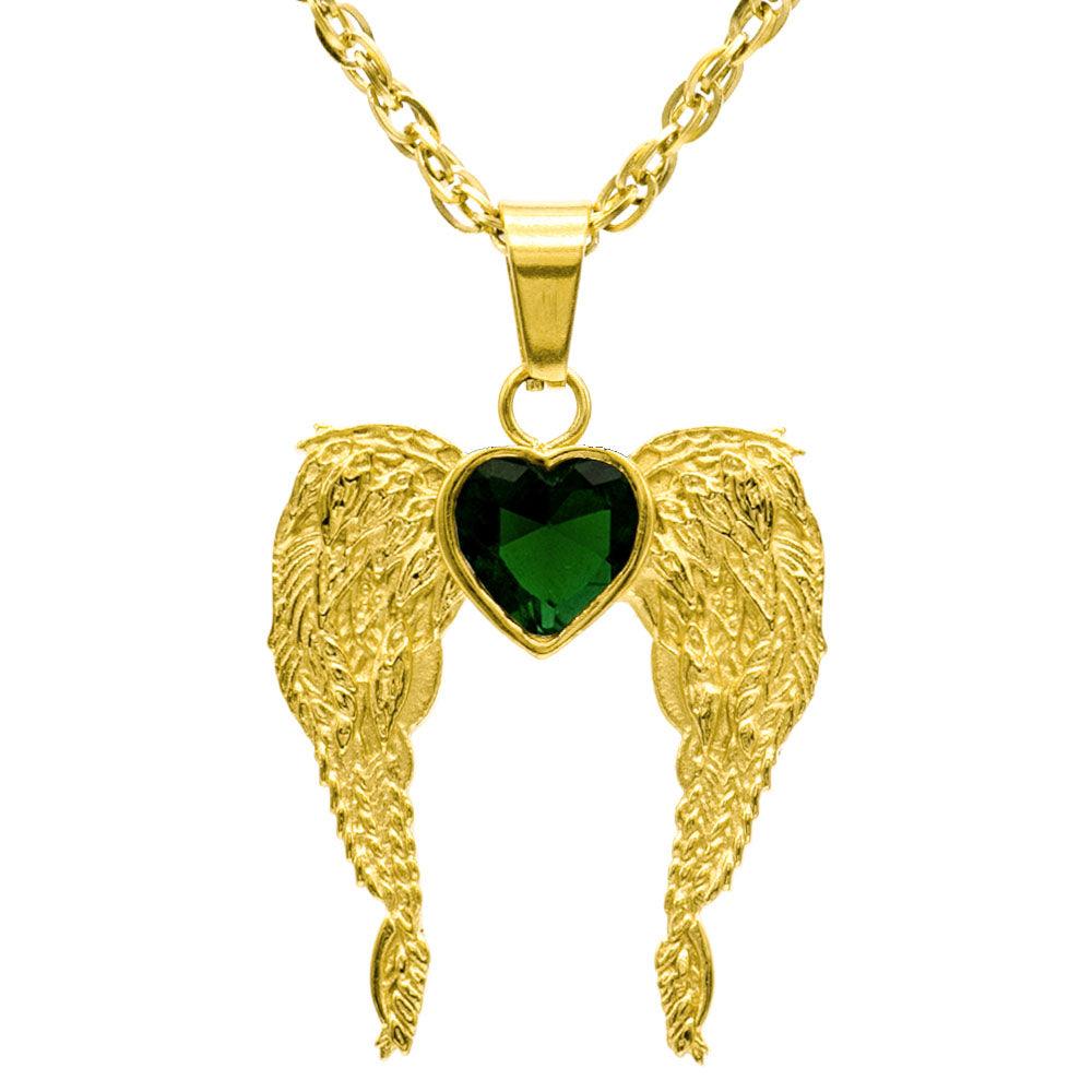 A Big Piece Of My Heart Lives In Heaven Stainless Steel Necklace - Guardian Angel Collection