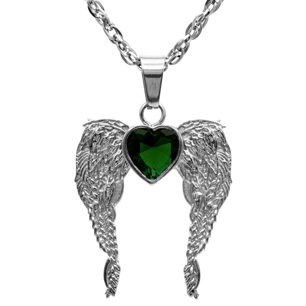 A Big Piece Of My Heart Lives In Heaven Stainless Steel Necklace - Guardian Angel Collection