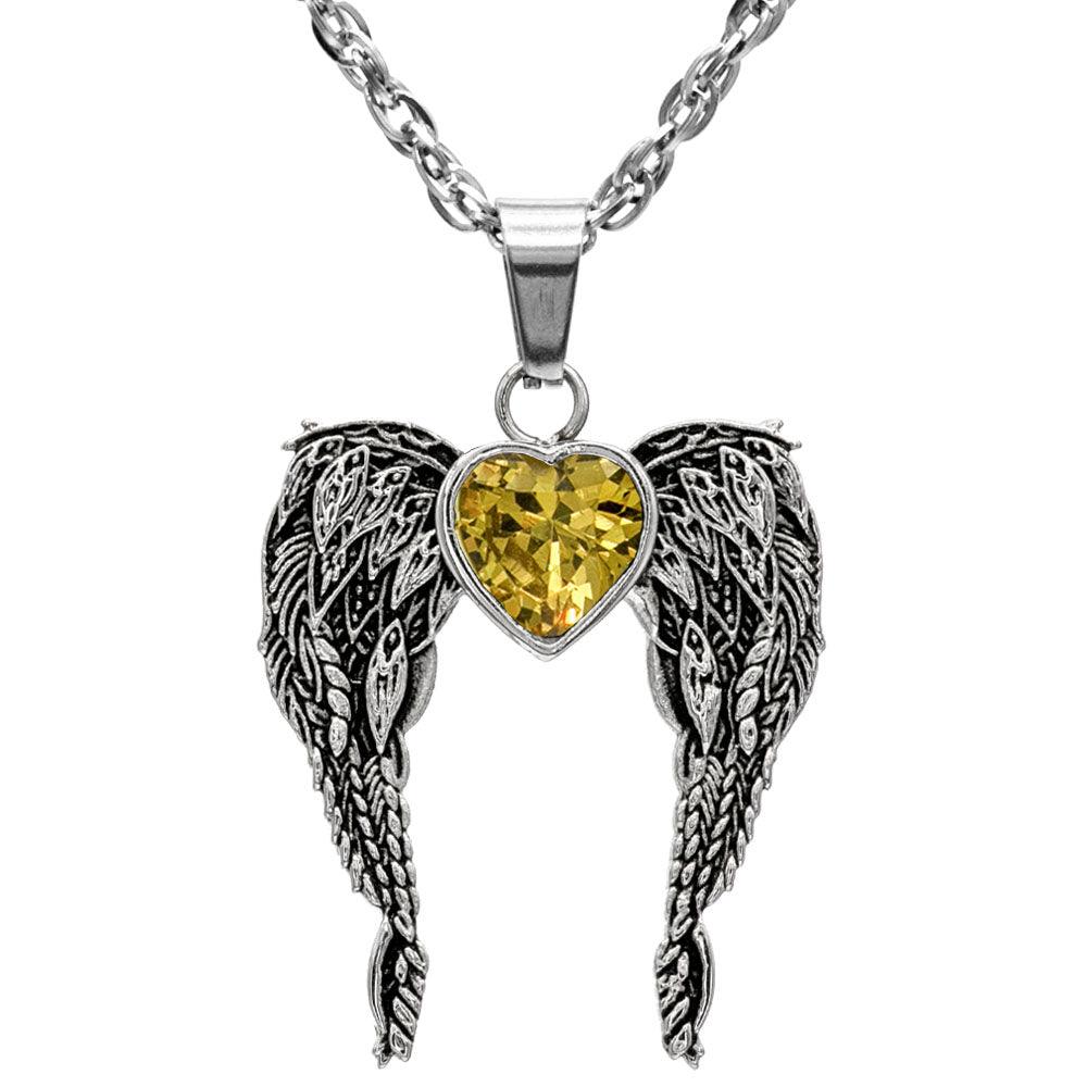 A Big Piece Of My Heart Lives In Heaven Stainless Steel Necklace - Guardian Angel Collection