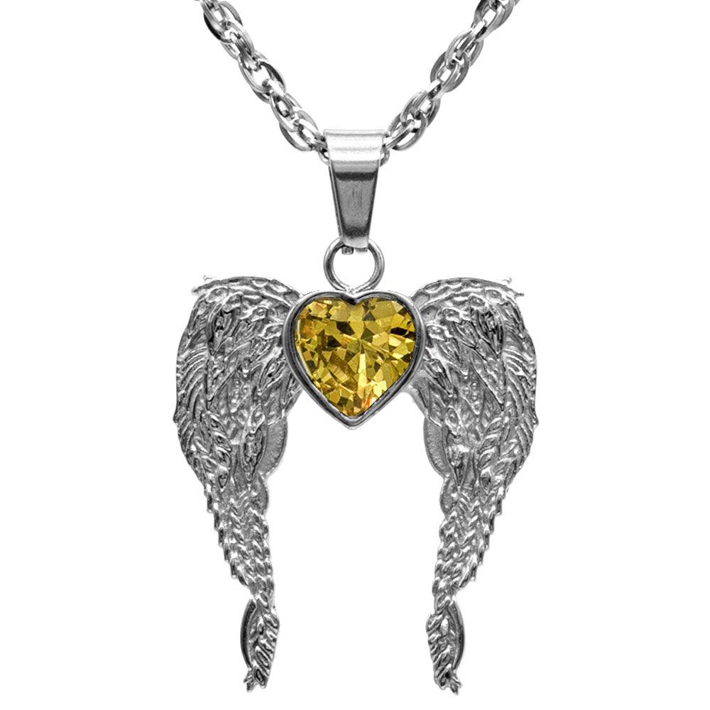 A Big Piece Of My Heart Lives In Heaven Stainless Steel Necklace - Guardian Angel Collection