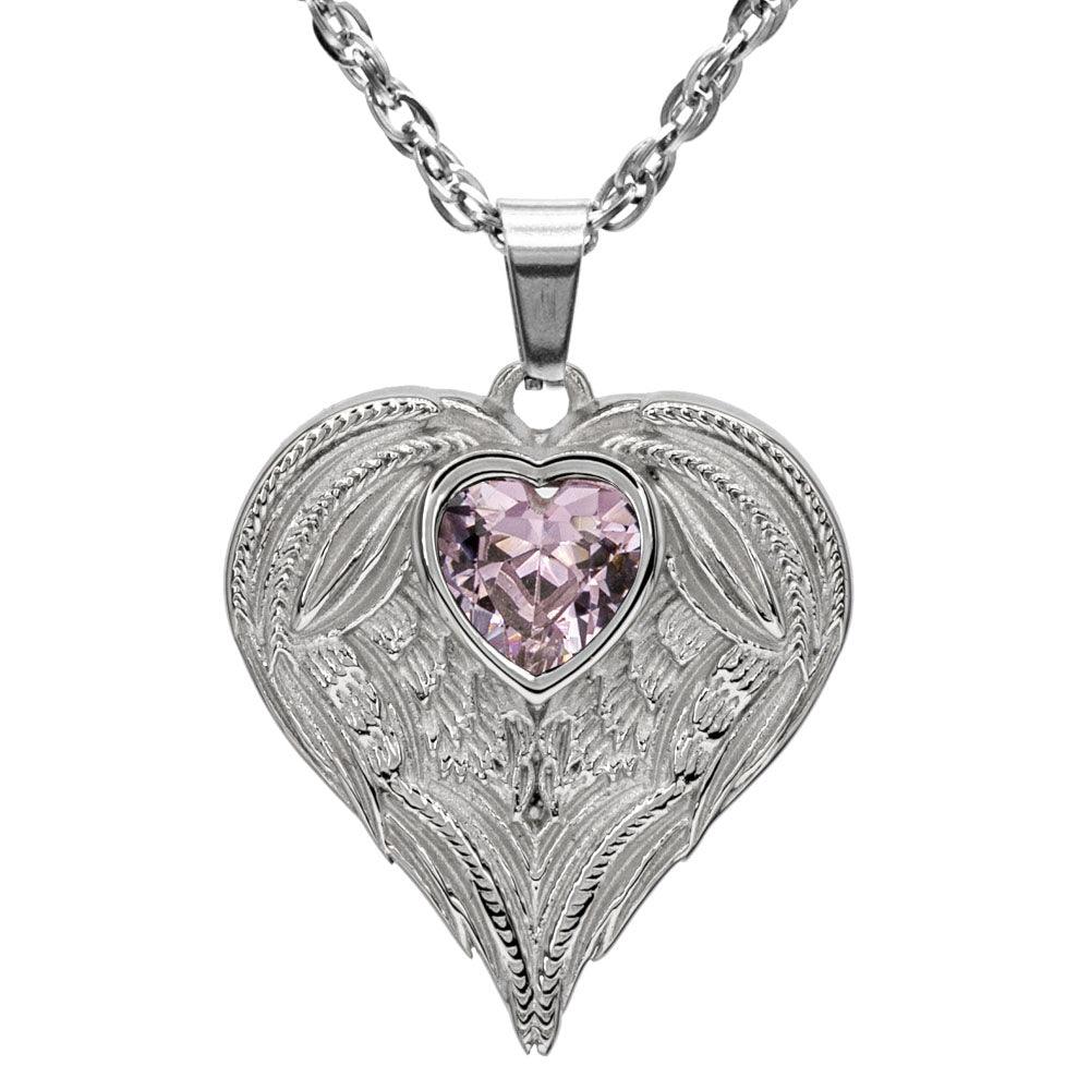 Always In My Heart Stainless Steel Birthstone Necklace - Guardian Angel Collection