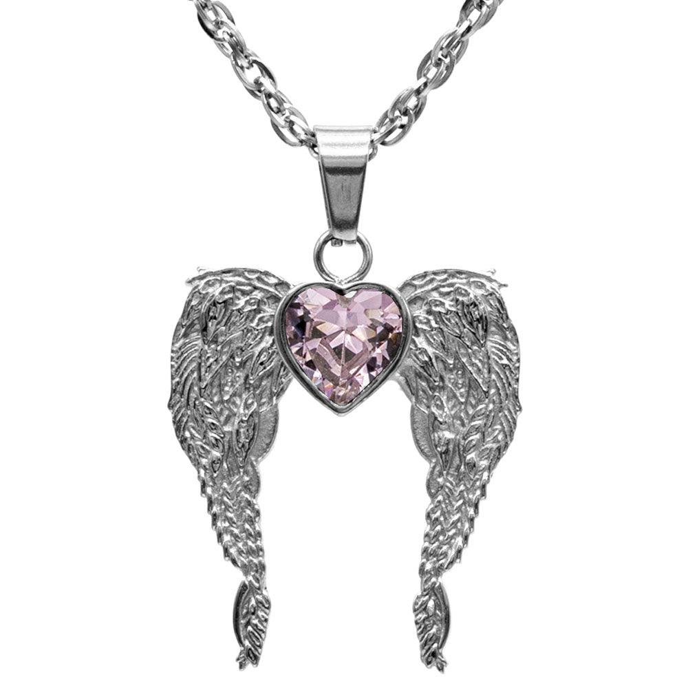 A Big Piece Of My Heart Lives In Heaven Stainless Steel Necklace - Guardian Angel Collection