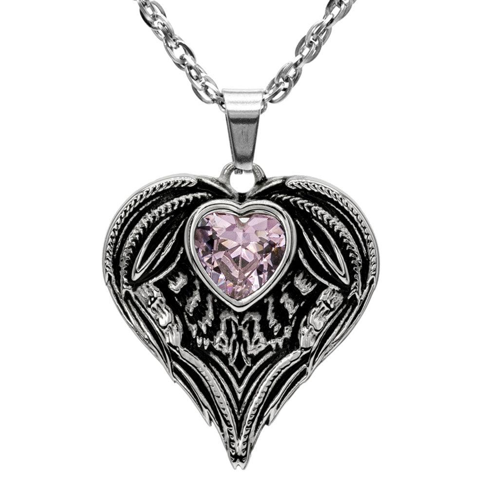 Always In My Heart Stainless Steel Birthstone Necklace - Guardian Angel Collection