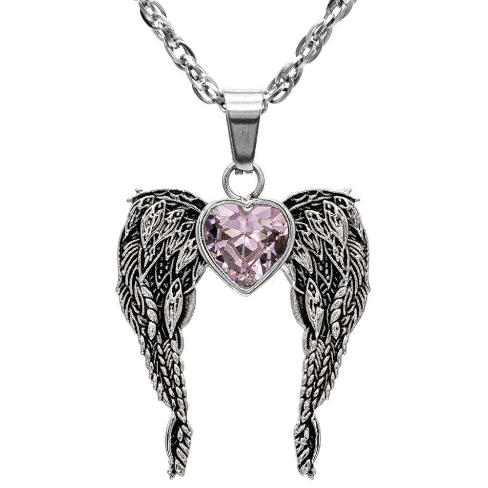 A Big Piece Of My Heart Lives In Heaven Stainless Steel Necklace - Guardian Angel Collection