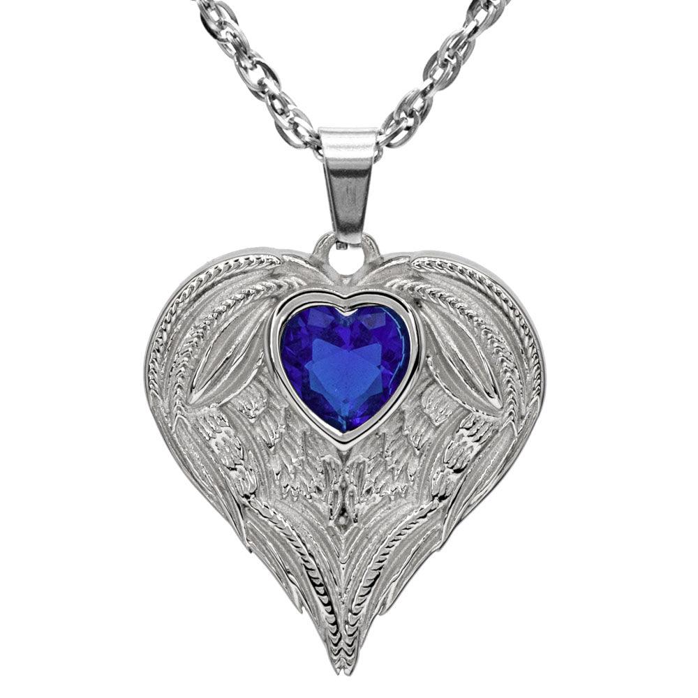 Always In My Heart Stainless Steel Birthstone Necklace - Guardian Angel Collection