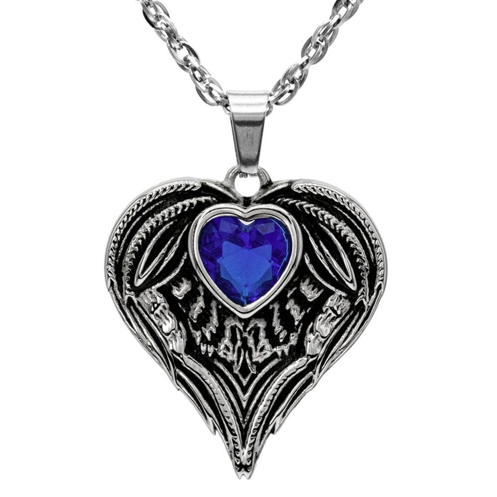 Always In My Heart Stainless Steel Birthstone Necklace - Guardian Angel Collection