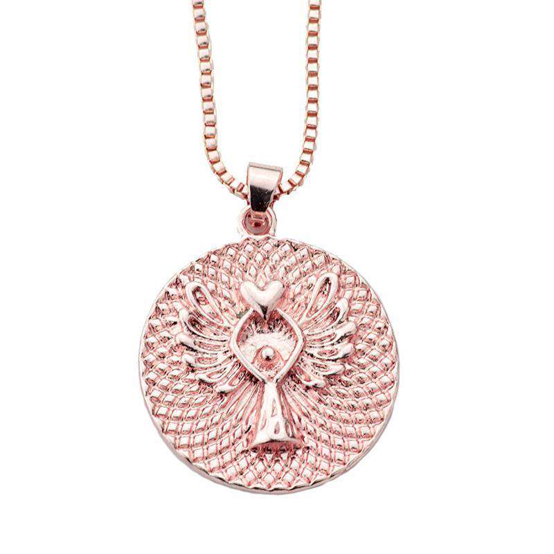 Guardian Angel Protect Me Necklace - Rose