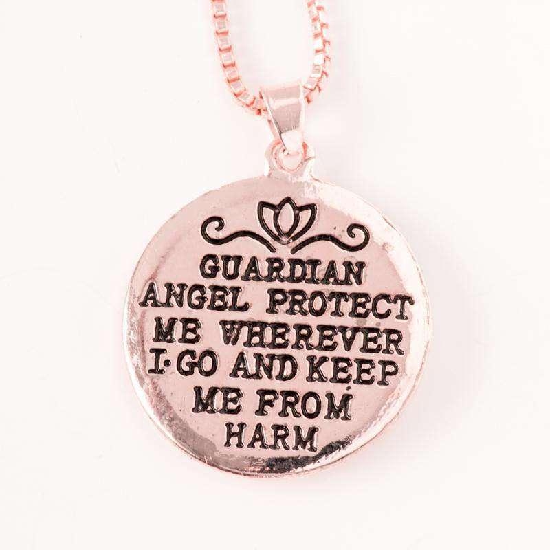 Guardian Angel Protect Me Necklace - Rose - Guardian Angel Collection