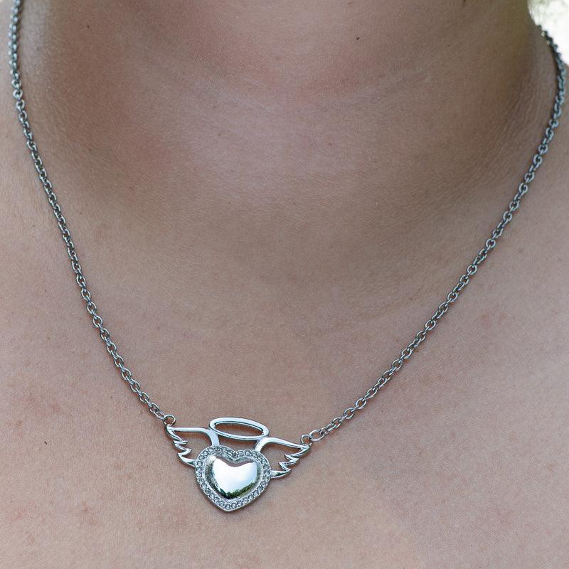 I Will Hold You In My Heart Forever Stainless Steel Necklace - Guardian Angel Collection