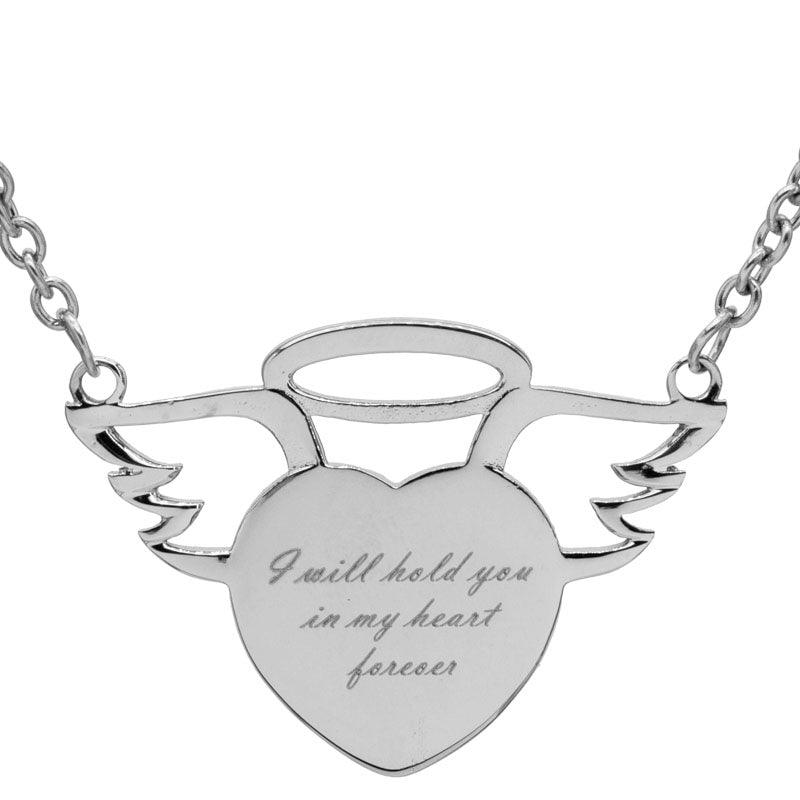 I Will Hold You In My Heart Forever Stainless Steel Necklace - Guardian Angel Collection