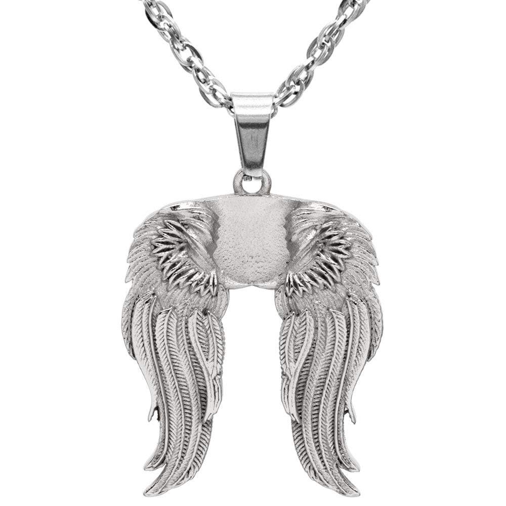 My Guardian Angel Watches Over Me Stainless Steel Necklace