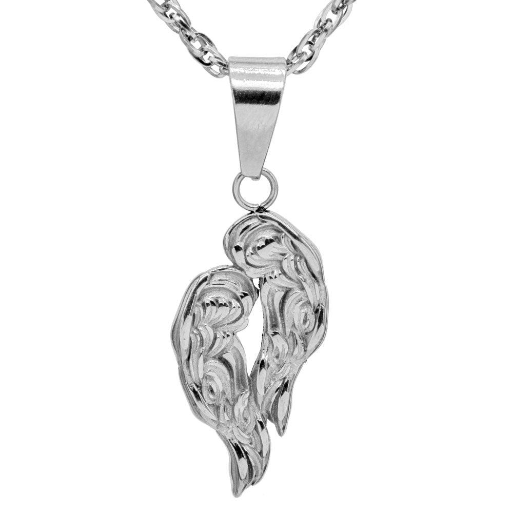 Your Wings Protect Me Stainless Steel Necklace - Guardian Angel Collection