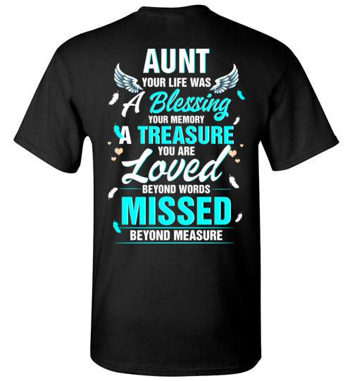 Aunt - Your Life Was A Blessing T-Shirt - Guardian Angel Collection