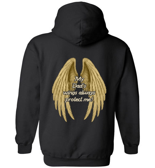 MY DAD&#39;S WINGS ALWAYS PROTECT ME HOODIE - Youth size
