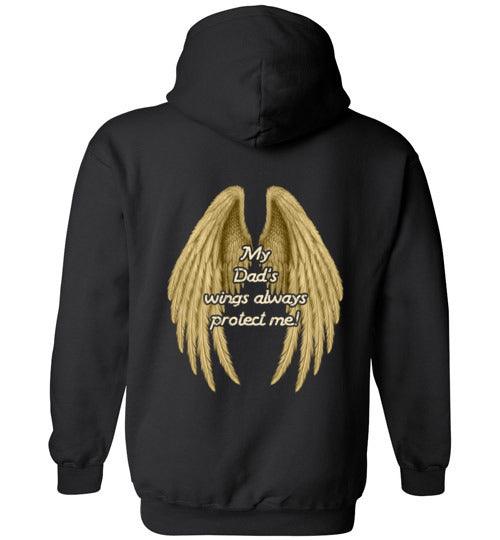 MY DAD'S WINGS ALWAYS PROTECT ME HOODIE - Youth size - Guardian Angel Collection