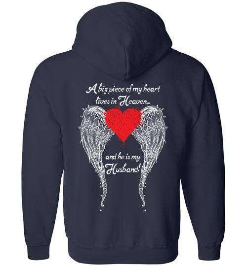 Husband - A Big Piece of my Heart FULL ZIP Hoodie - Guardian Angel Collection